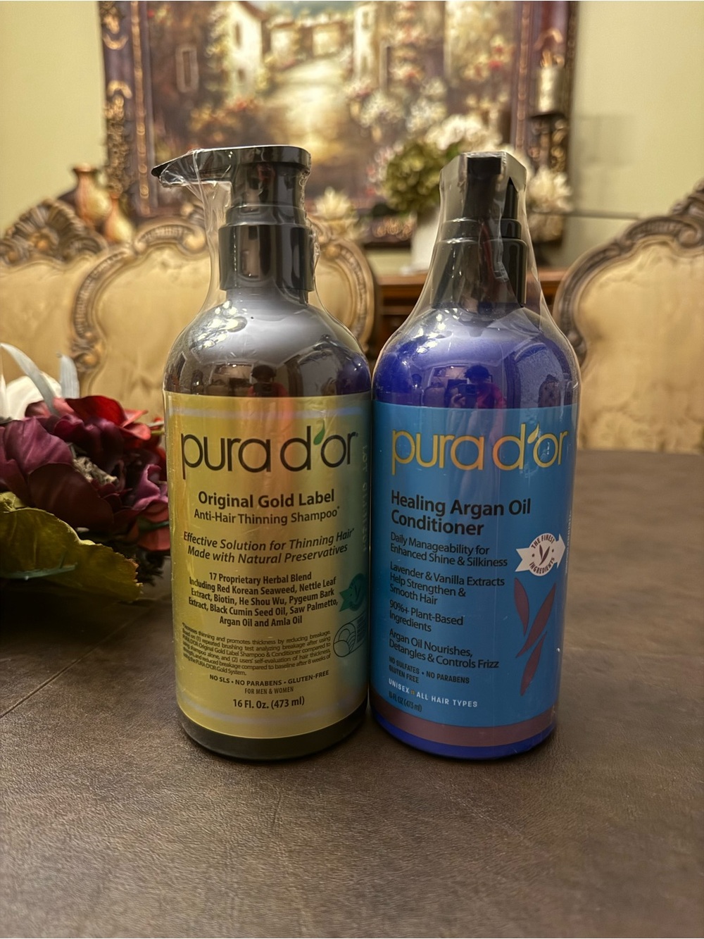 pura d’or Gold Label Anti-Hair Thinning Shampoo & Healing Argan Oil Conditioner